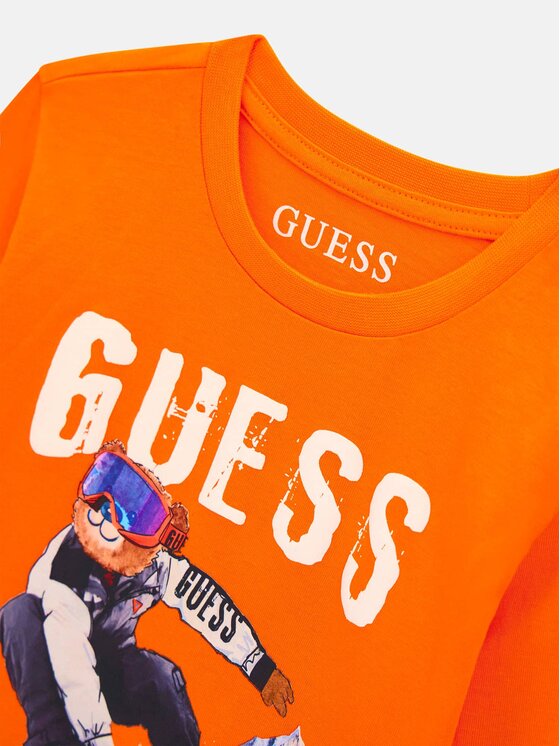 Guess Kids Guess Kids T-Shirt 184439 Pomarańczowy Classic Fit