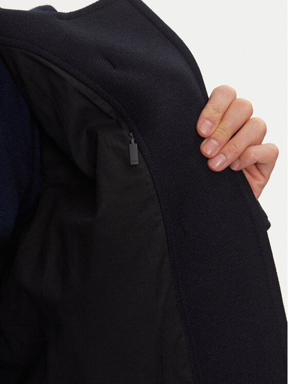 BOSS BOSS Płaszcz wełniany 50528188 Granatowy Regular Fit