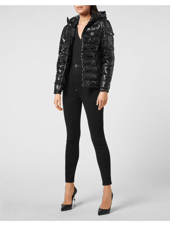 PHILIPP PLEIN PHILIPP PLEIN Vatovaná bunda 203 Čierna Regular Fit