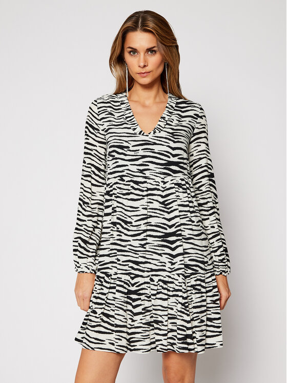 Pinko Ikdienas kleita Zebra 20202 PRR 1N133V 8495 Balts Regular Fit