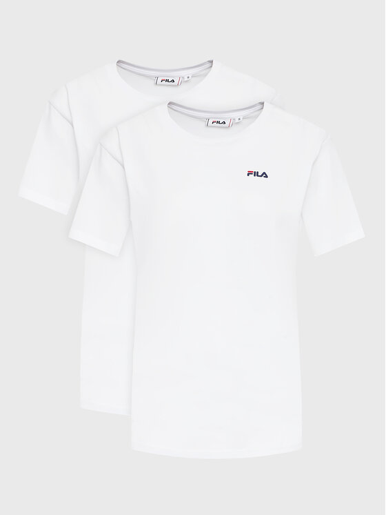 Fila Set 2 Majice Bari FAW0139 Bijela Regular Fit