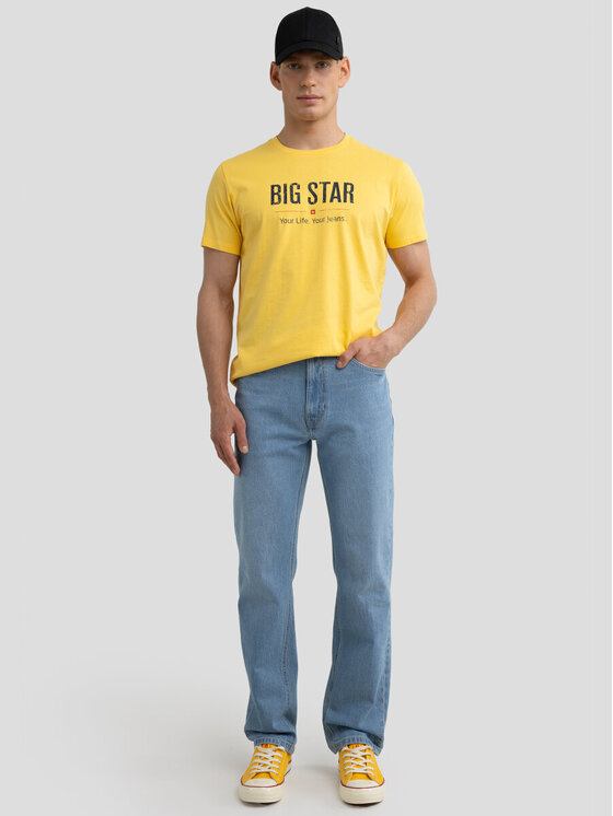 BIG STAR BIG STAR T-Shirt BRUNO_200_150 Żółty Basic Fit