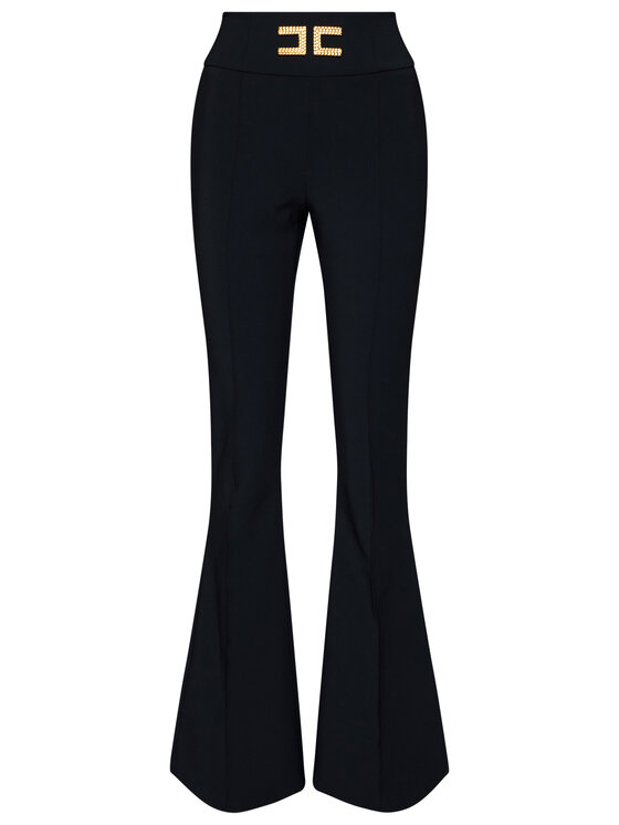 Elisabetta Franchi Elisabetta Franchi Medžiaginės kelnės PA-358-06E2-V259 Juoda Regular Fit