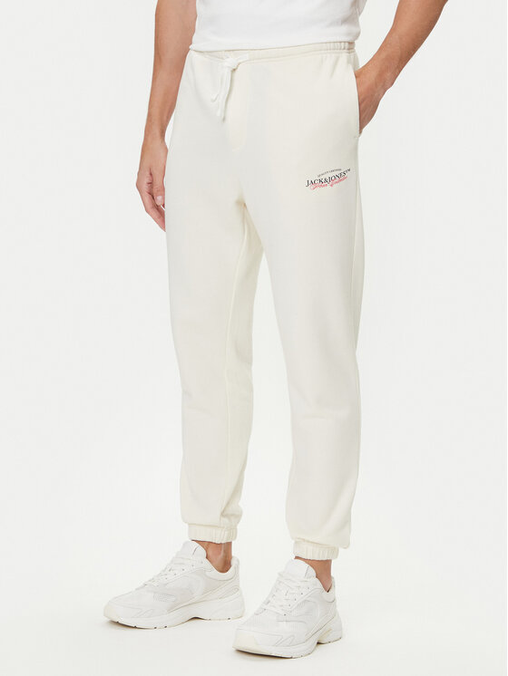 Jack & Jones Jack & Jones Sportinės kelnės Kane Billy 12283257 Kreminė Relaxed Fit