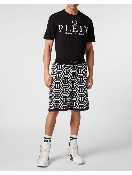 PHILIPP PLEIN PHILIPP PLEIN Szorty sportowe 9255 Czarny Jogger Fit