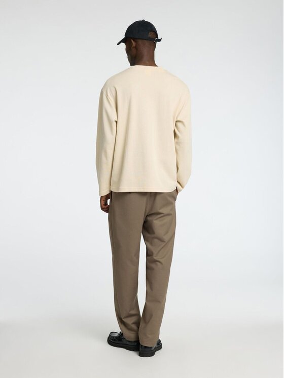 Selected Selected T-shirt 16097847_oatmeal Bianco Regular Fit