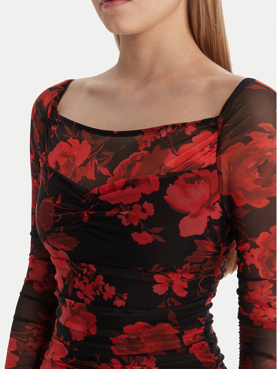 Guess Guess Sukienka koktajlowa W6RK0A KBAH2 Czerwony Slim Fit
