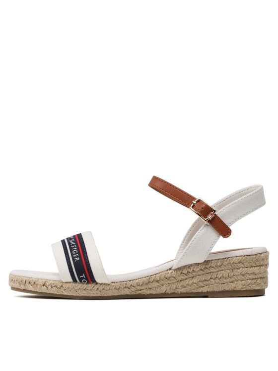 Tommy Hilfiger Tommy Hilfiger Espadryle Rope Wedge T3A7-32777-0048X100 S Biały