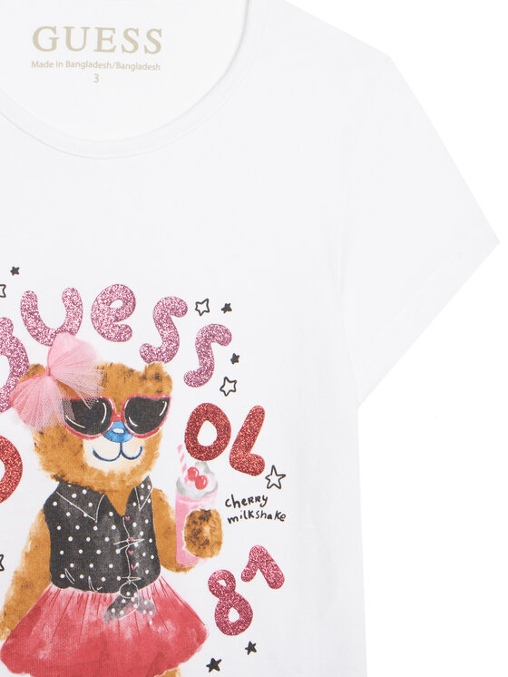 Guess Guess Tricou K6RI03 K6YW4 Alb Regular Fit