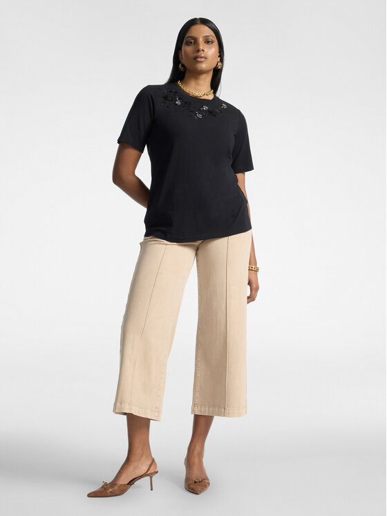Elena Mirò Elena Mirò Pantaloni di tessuto P701G000438N0A2 Crema Flare Fit