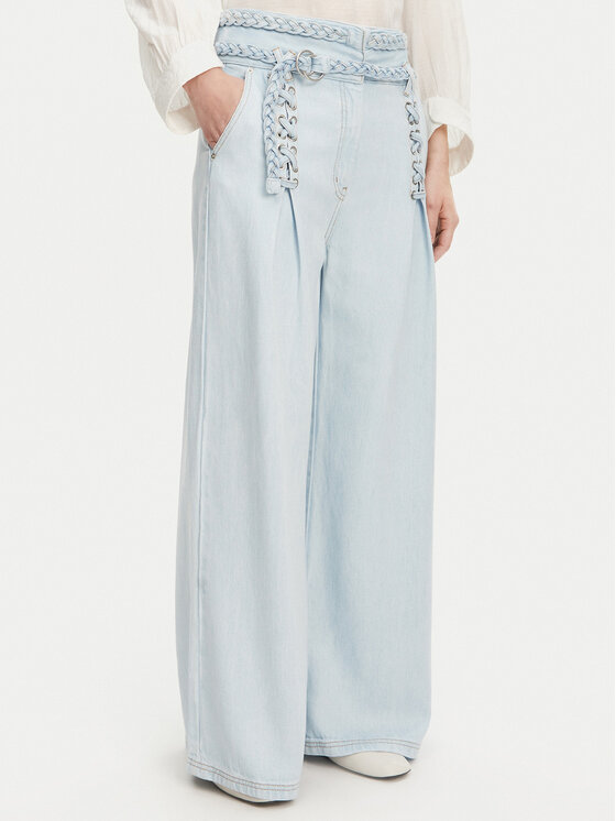 Munthe Munthe Jeansy Fedumo 251140825110 Světle modrá Wide Leg