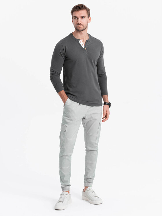 Ombre Ombre S dlouhým rukávem OM-LSCL-0107 Šedá Fitting Fit