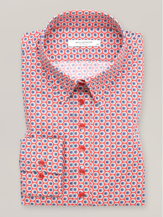 Willsoor Willsoor Koszula 61300 Czerwony Regular Fit