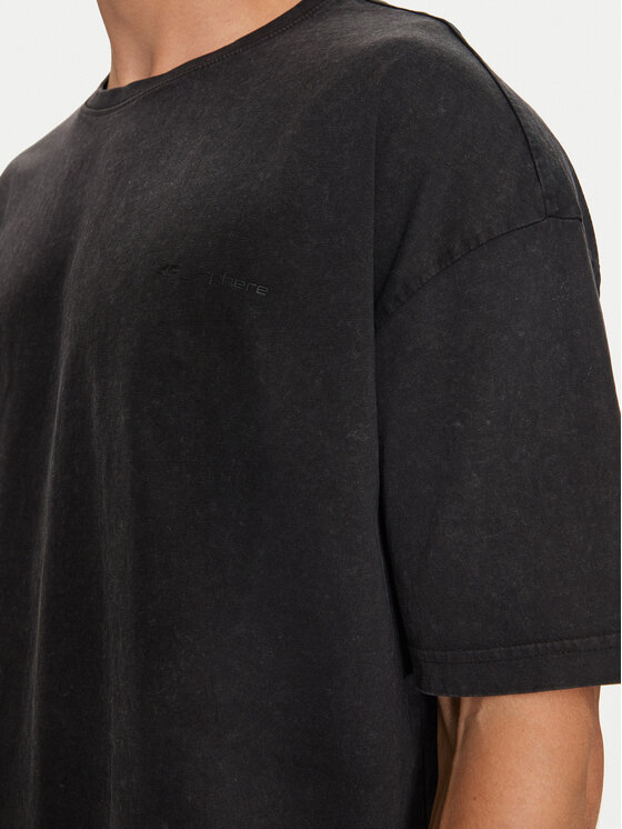 4F 4F Tricou 4FWSS24TTSHM1316 Negru Oversize