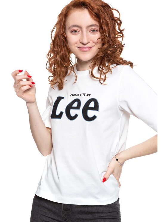 Lee Lee T-shirt TEE Bianco Regular Fit