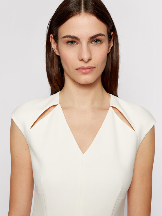 BOSS Boss Vsakodnevna obleka Dulipa 50451351 Bela Slim Fit