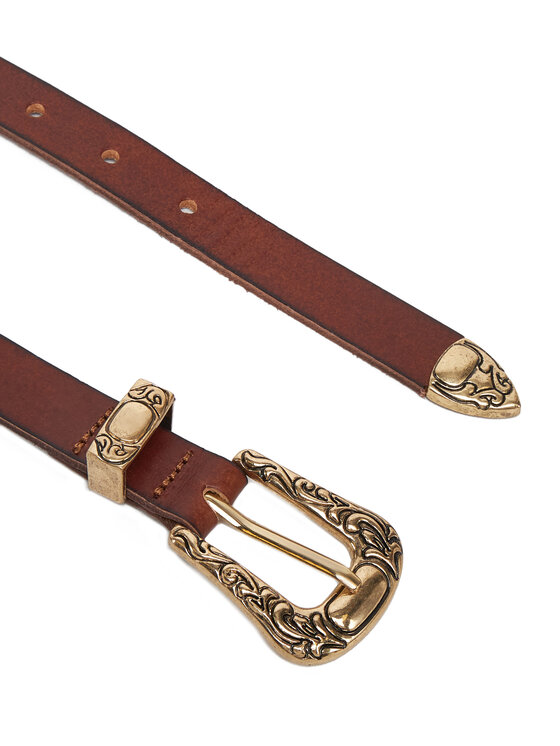ONLY ONLY Dámsky opasok Onlty Slim Leather Wester Jeans Belt Acc 15338269 Hnedá