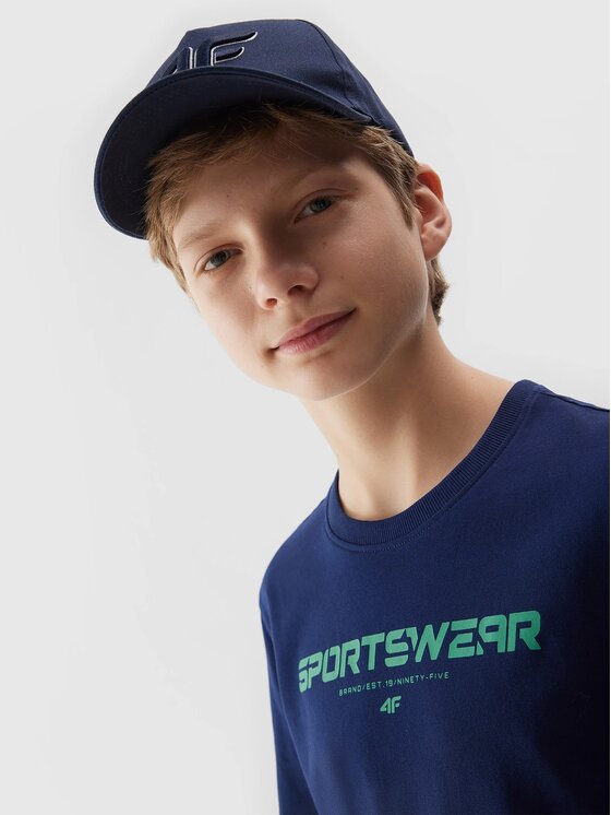 4F 4F T-shirt 4FJWSS24 TTSHM1114 31S GRANAT 134 Blu Regular Fit