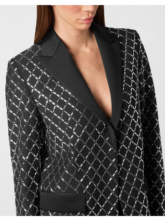 PHILIPP PLEIN PHILIPP PLEIN Marynarka 26405 Czarny Loose Fit