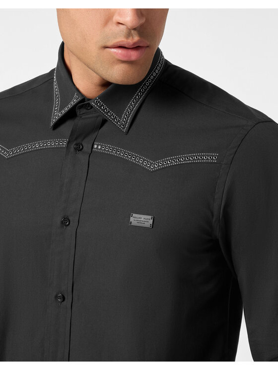 PHILIPP PLEIN PHILIPP PLEIN Koszula 26119 Czarny Fitted Fit
