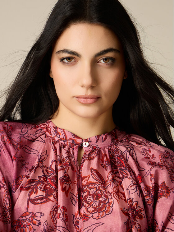 Oltre Oltre Blusa 2004J000769N0S9 Rosa Boxy Fit