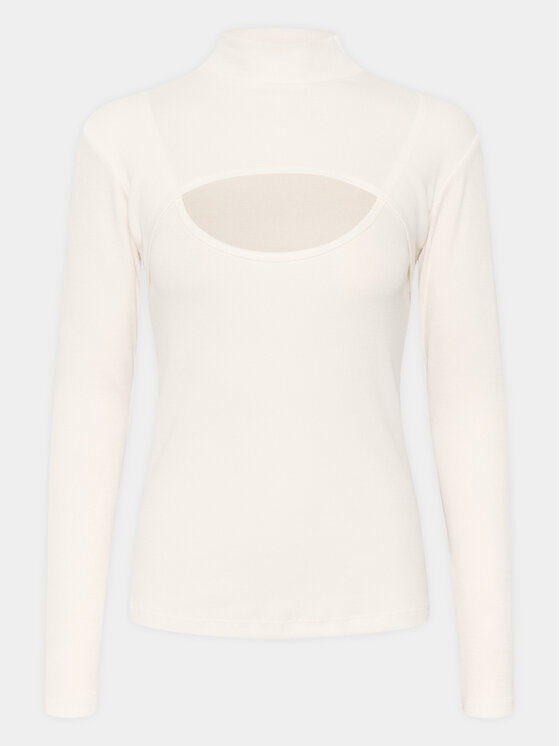 Karen by Simonsen Karen by Simonsen Majica Mandarina 10104770 Écru Regular Fit