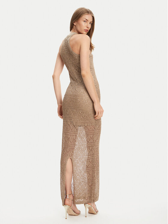 Guess Guess Úpletové šaty W5YK48 Z37G0 Béžová Slim Fit