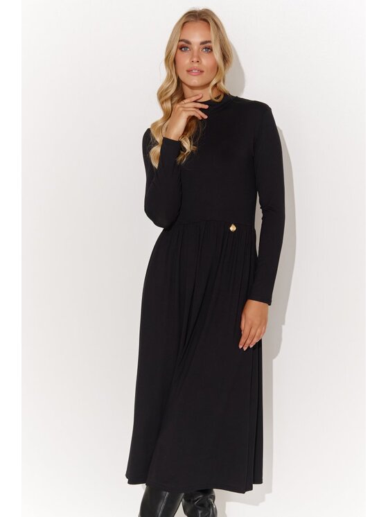 Makadamia Makadamia Sukienka codzienna M808 Czarny Classic Fit