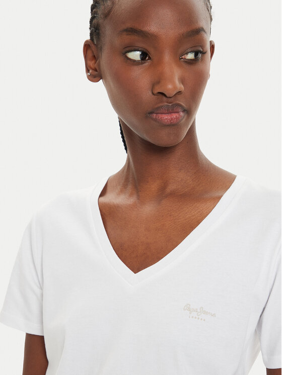 Pepe Jeans Pepe Jeans T-Shirt Fiore PL505948 Λευκό Regular Fit