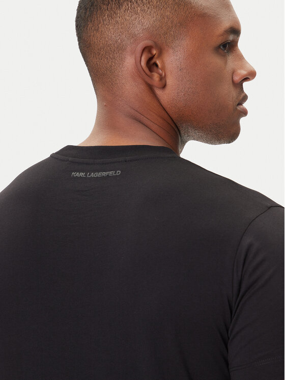 KARL LAGERFELD KARL LAGERFELD Marškinėliai 755061 554242 Juoda Regular Fit