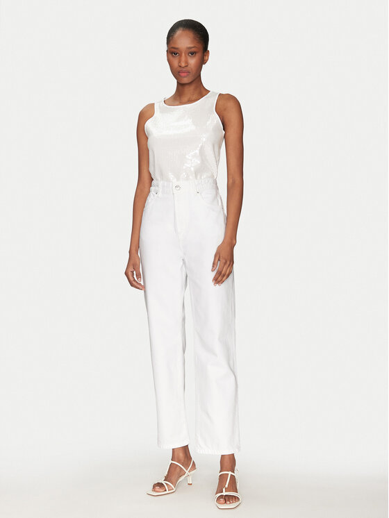 Marella Marella Jeansy Mom 2513181084 Biały Mom Fit
