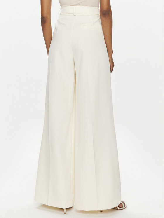 Maryley Maryley Панталони тип палацо 24EB579/43VA Екрю Regular Fit