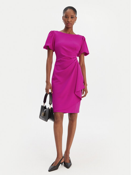 DKNY DKNY Коктейлна рокля DD6A1020 Розов Slim Fit