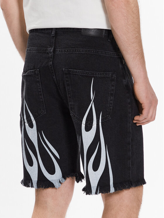Pantaloncini di jeans VS00631 Nero Regular Fit