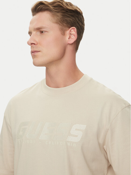 Guess Guess Tričko Z5RI10 I3Z14 Écru Regular Fit