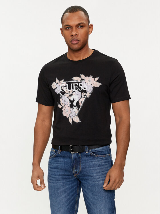 Guess T-krekls M4GI11 I3Z14 Melns Slim Fit