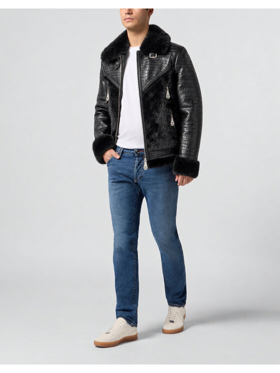 PHILIPP PLEIN PHILIPP PLEIN Ramones bunda 32077 Černá Regular Fit