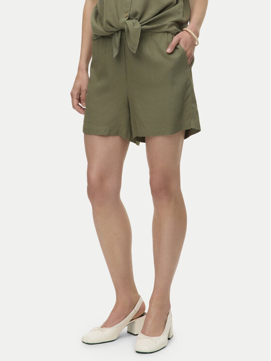 Vero Moda Vero Moda Medžiaginiai šortai Thea 10333804 Žalia Loose Fit