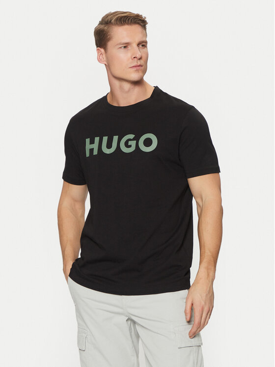 HUGO Tričko Dulivio 50467556 Čierna Regular Fit