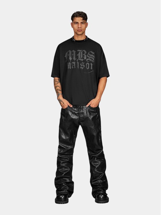 MADE BY SOCIETY MADE BY SOCIETY T-Shirt Gothic - T17692 Czarny Basic Fit