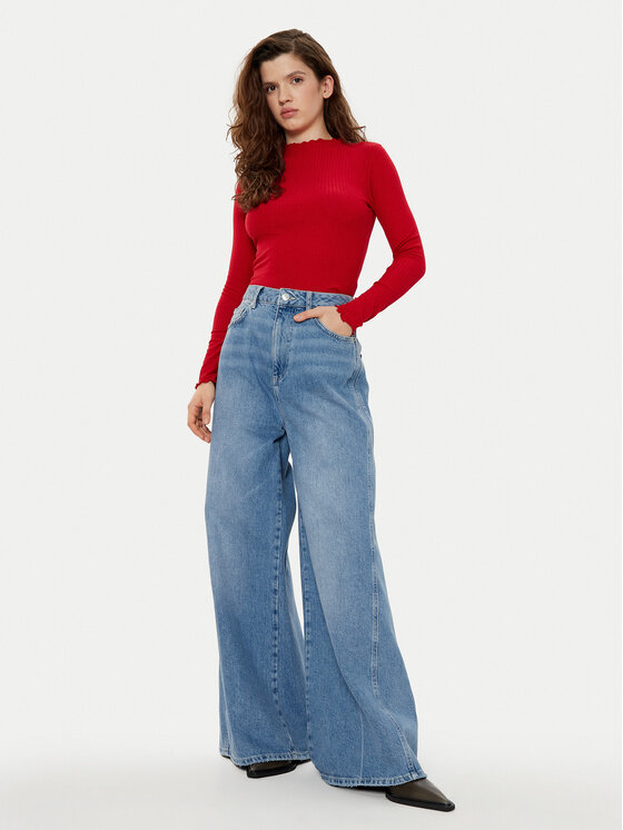 ONLY ONLY Bluza Emma 15180040 Rdeča Slim Fit