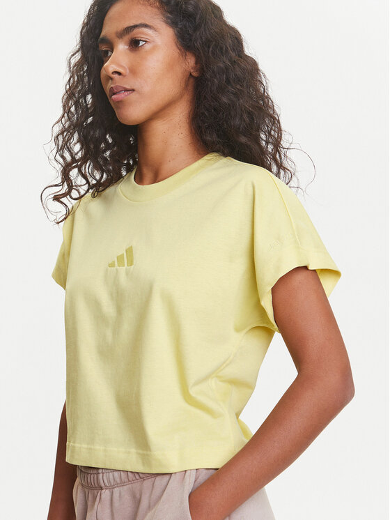 adidas adidas T-Shirt ALL SZN JJ1239 Żółty Regular Fit