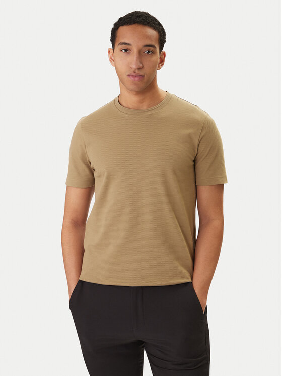 BOSS Tricou Tiburt 240 50452680 Kaki Regular Fit