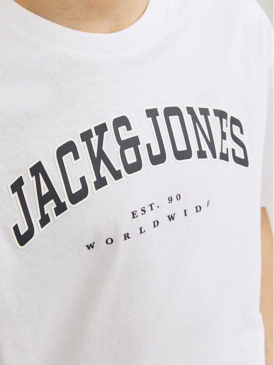Jack & Jones Junior Jack & Jones Junior T-shirt Caleb 12258924 Bijela Relaxed Fit