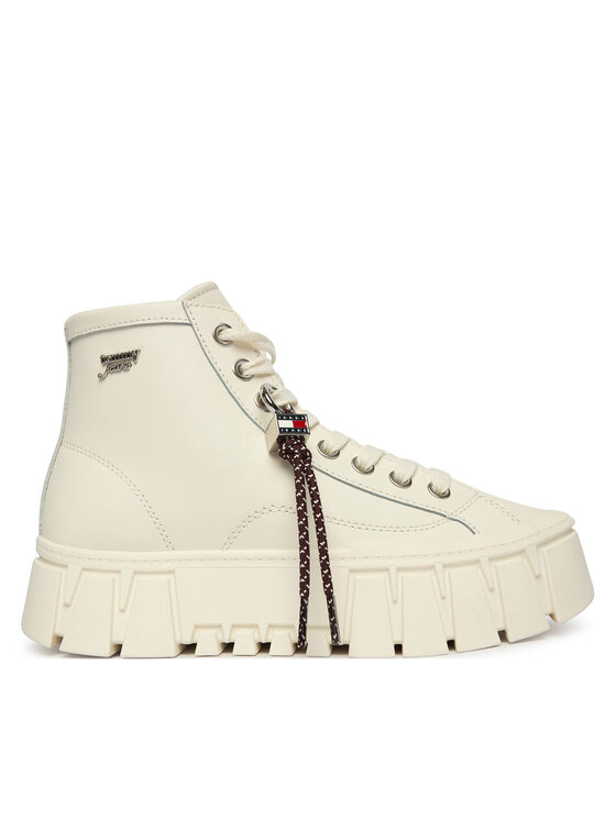 Tommy Jeans Tommy Jeans Sneakersy Tjw Platform Sneaker Leather Mc EN0EN03133 Krémová