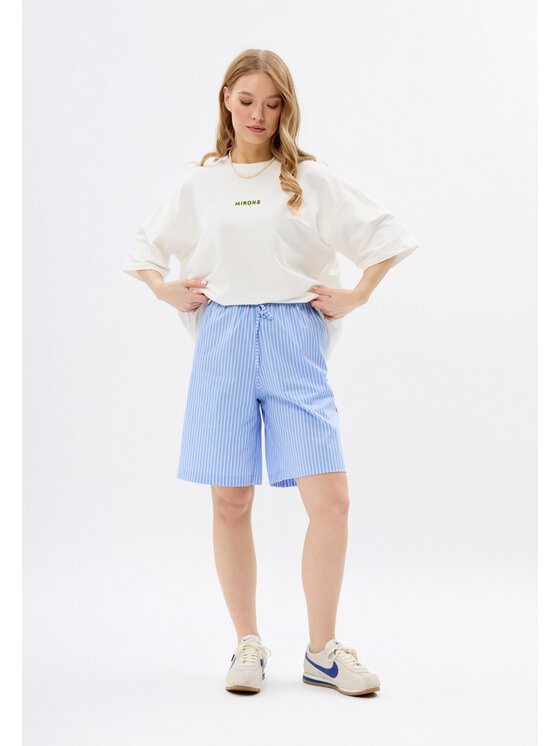 Mirons Mirons T-Shirt Print Biały Oversize