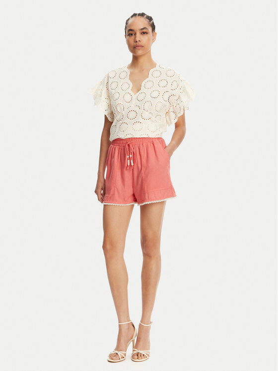 TWINSET TWINSET Pantalon scurți din material 251LM2QGG Coral Regular Fit
