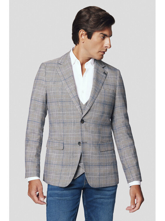 Lancerto Lancerto Marynarka Viterbo MA131224000019 Szary Slim Fit