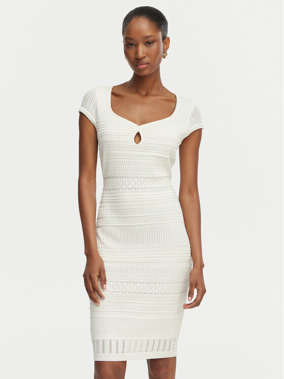 Guess Guess Rochie tricotată W6GK21 Z0603 Alb Regular Fit