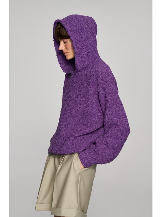 B SIDES B SIDES Sweter Z KAPTUREM ROCKY Fioletowy Boxy Fit